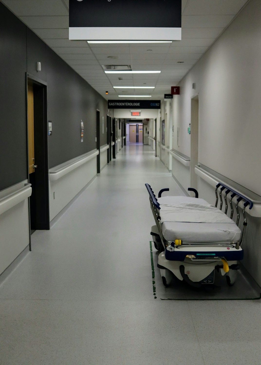 white and black hospital bed