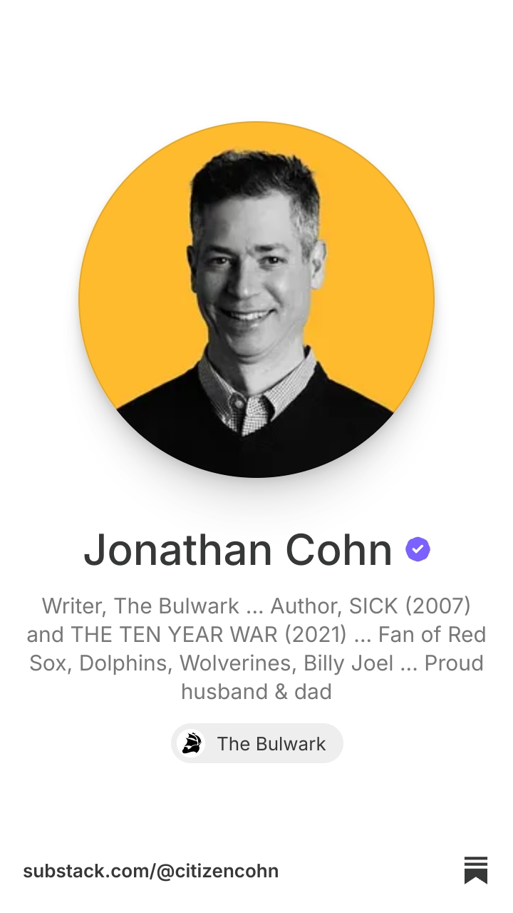 Jonathan Cohn | Substack