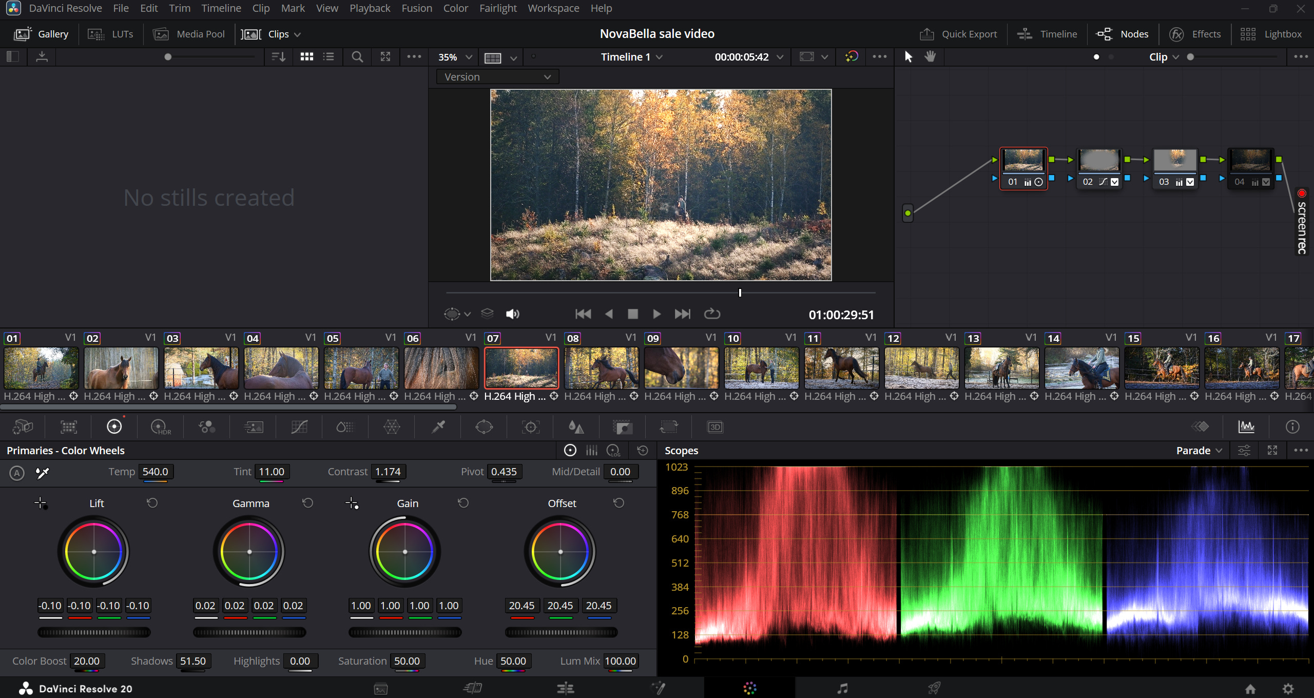 Playing with Color Grading in Video