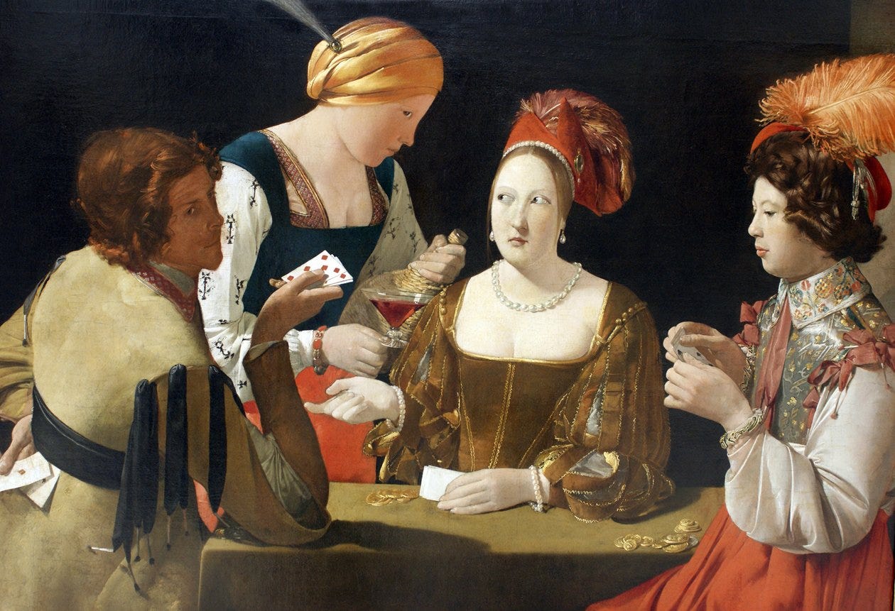 The Cheat with the Ace of Diamonds by Georges de La Tour