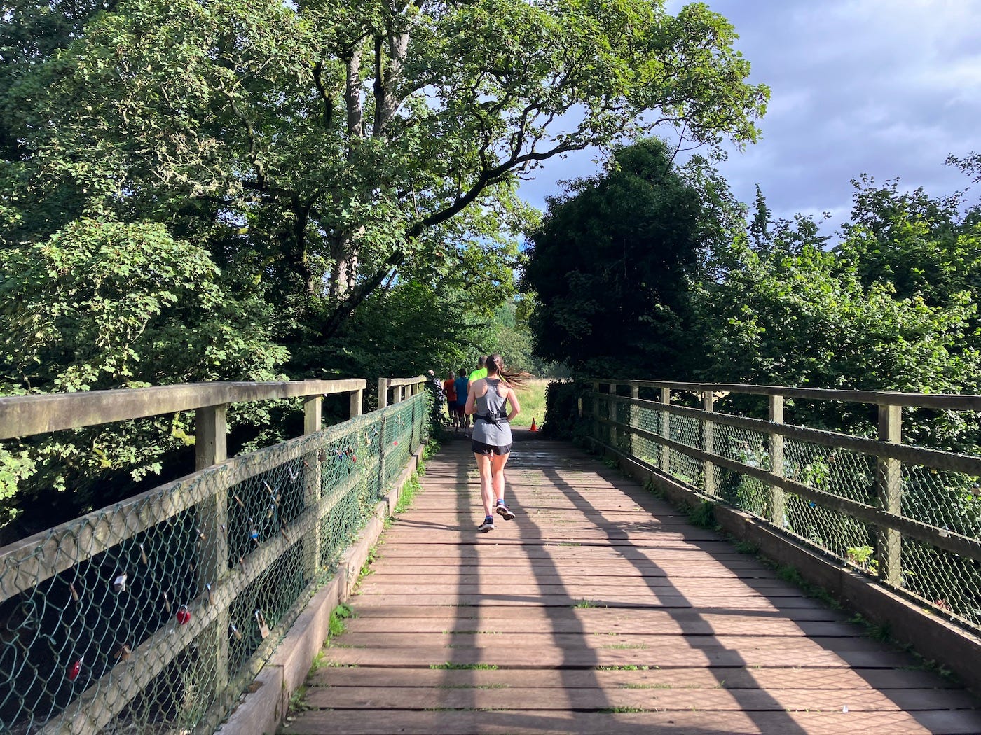 Wide wooden bridge