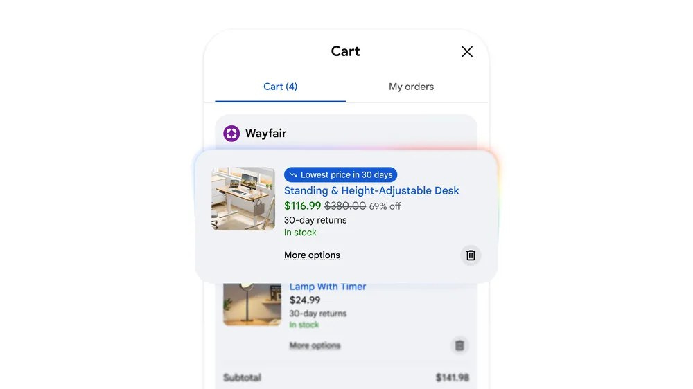 An example of Google's Universal Cart feature in action An example of Google's Universal Cart feature in action