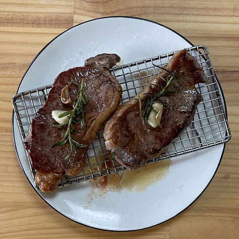 Compound butter and steak.