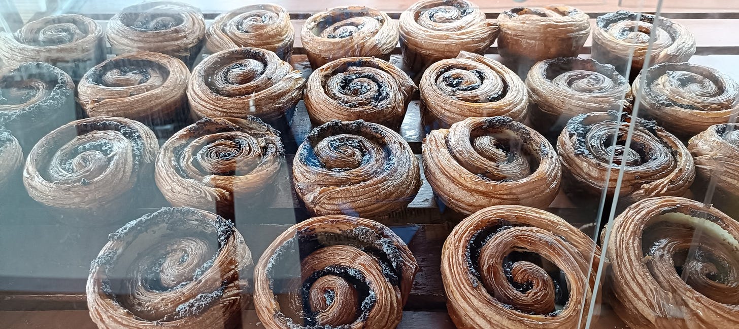 Display for Ijo Bakery's Nutella Escargot