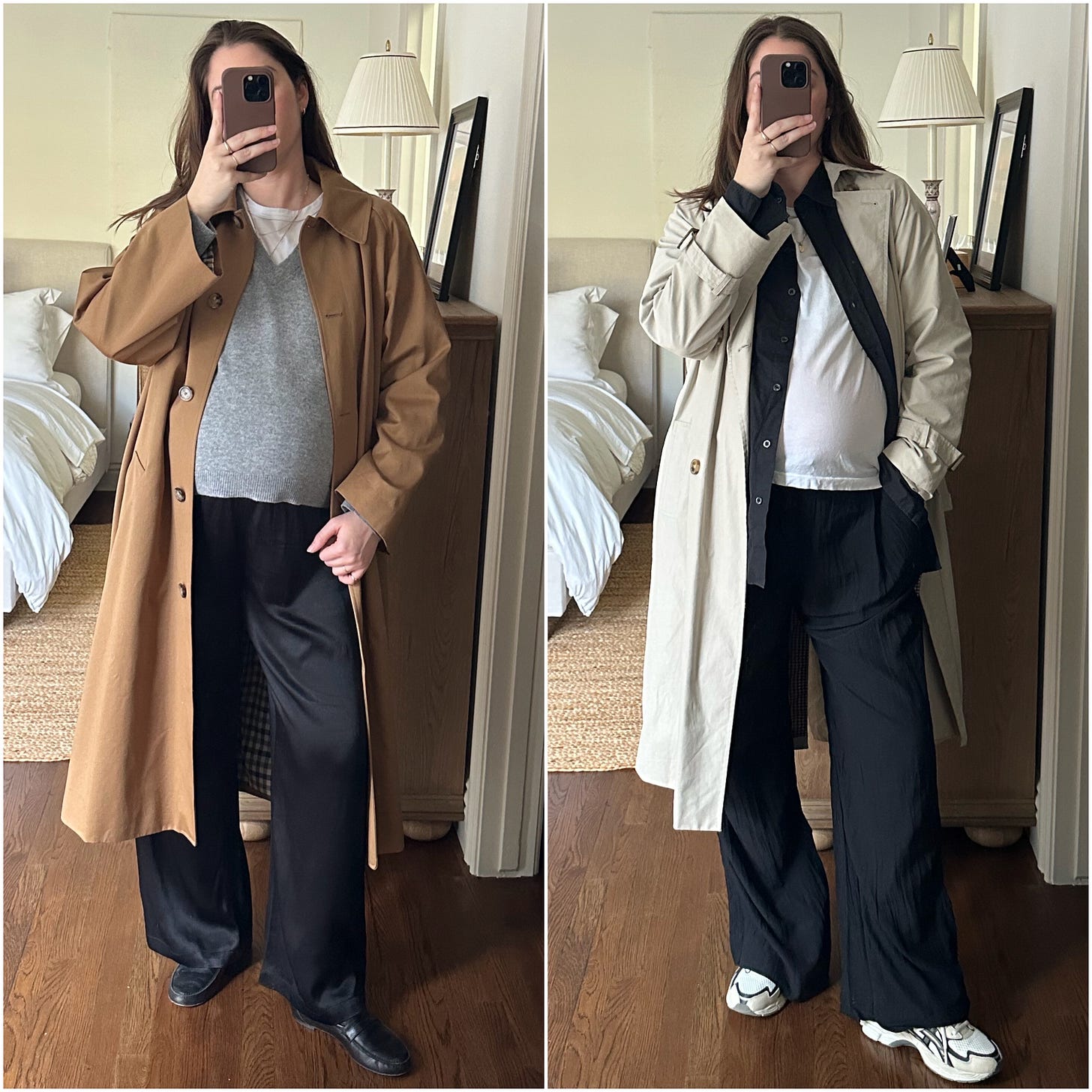 Donni silky simple pant and Gap airy wide-leg pant Donni silky simple pant and Gap airy wide-leg pant