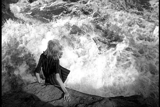 Monica Vitti, still from L&#39;avventura by Michelangelo Antonioni, 1960 | via  Tumblr