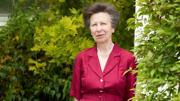 Princess Anne wearing a red dress Princess Anne wearing a red dress