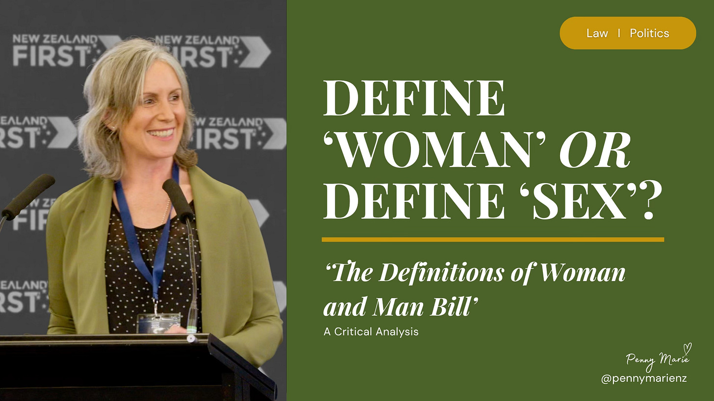 Defining Women without Fixing The Law: Why The NZ First Members Bill Falls Short