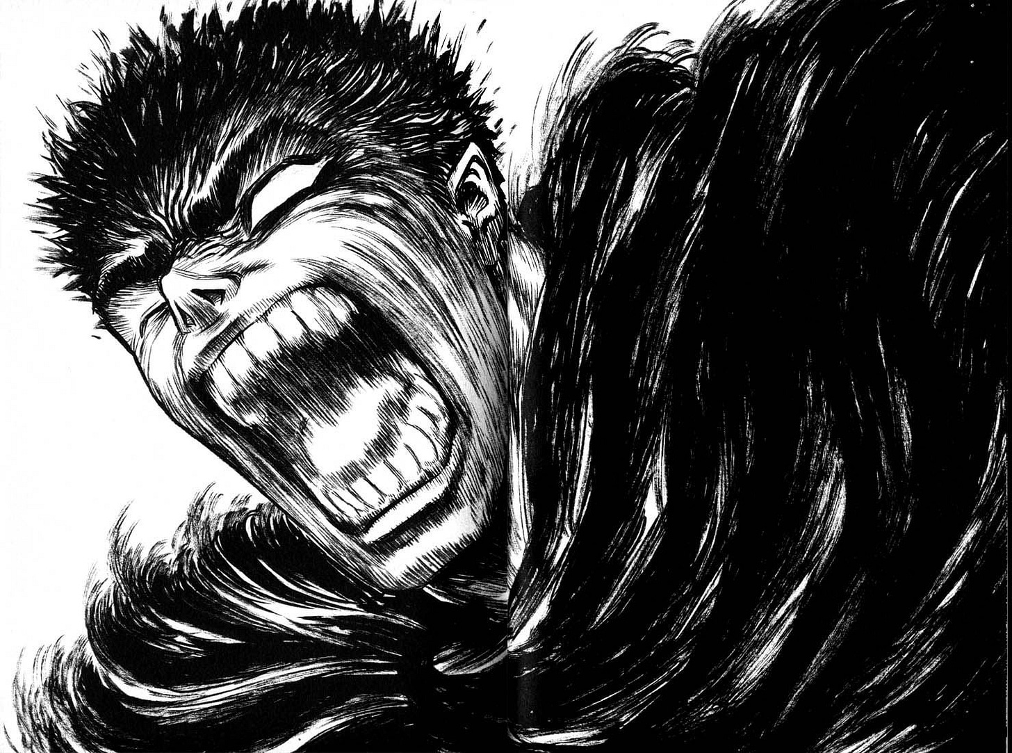 great panel from the manga, i was just wondering which chapter it was from and why was guts screaming, i think it was when guts was going berserk against an apostle or great panel from the manga, i was just wondering which chapter it was from and why was guts screaming, i think it was when guts was going berserk against an apostle or