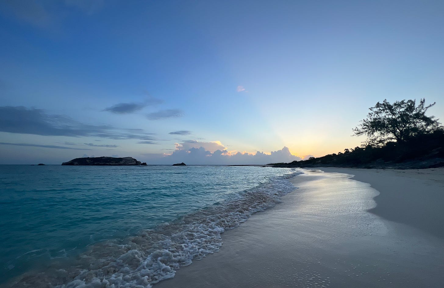 Sunrise on Compass Cay, in the Exumas, Bahamas