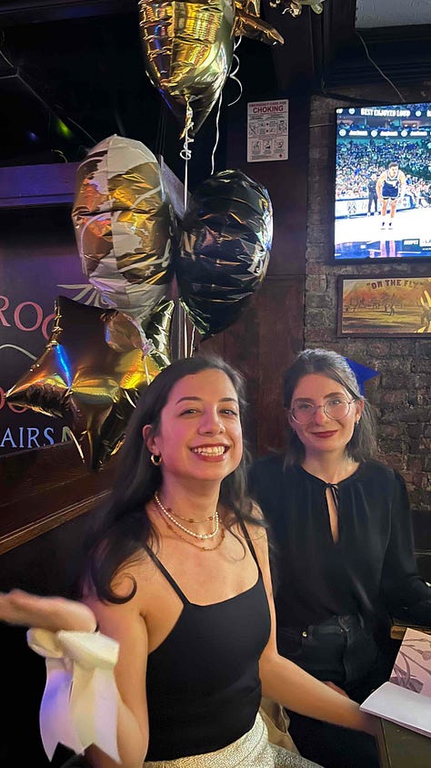 Katya celebrating her birthday with friends, sushi, beach
