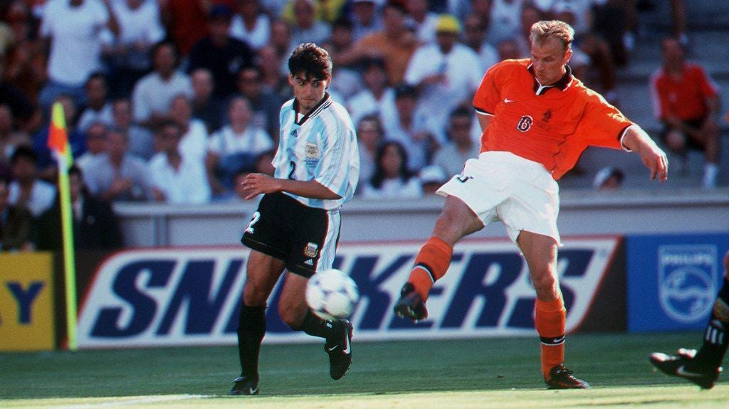 Dennis Bergkamp scores wonder goal for Netherlands against Argentina at ...