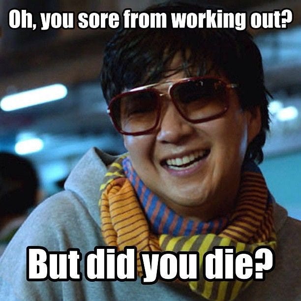 ᴊᴀᴍᴇsᴇʟʟɪsғɪᴛ on X: "GOOD MORNING!!! 👉🏻"Oh, you sore from working out? But  did you die?" Gotta love Mr Chow.… https://t.co/h0S73LnnsJ  https://t.co/8ehMfv2n27" / X