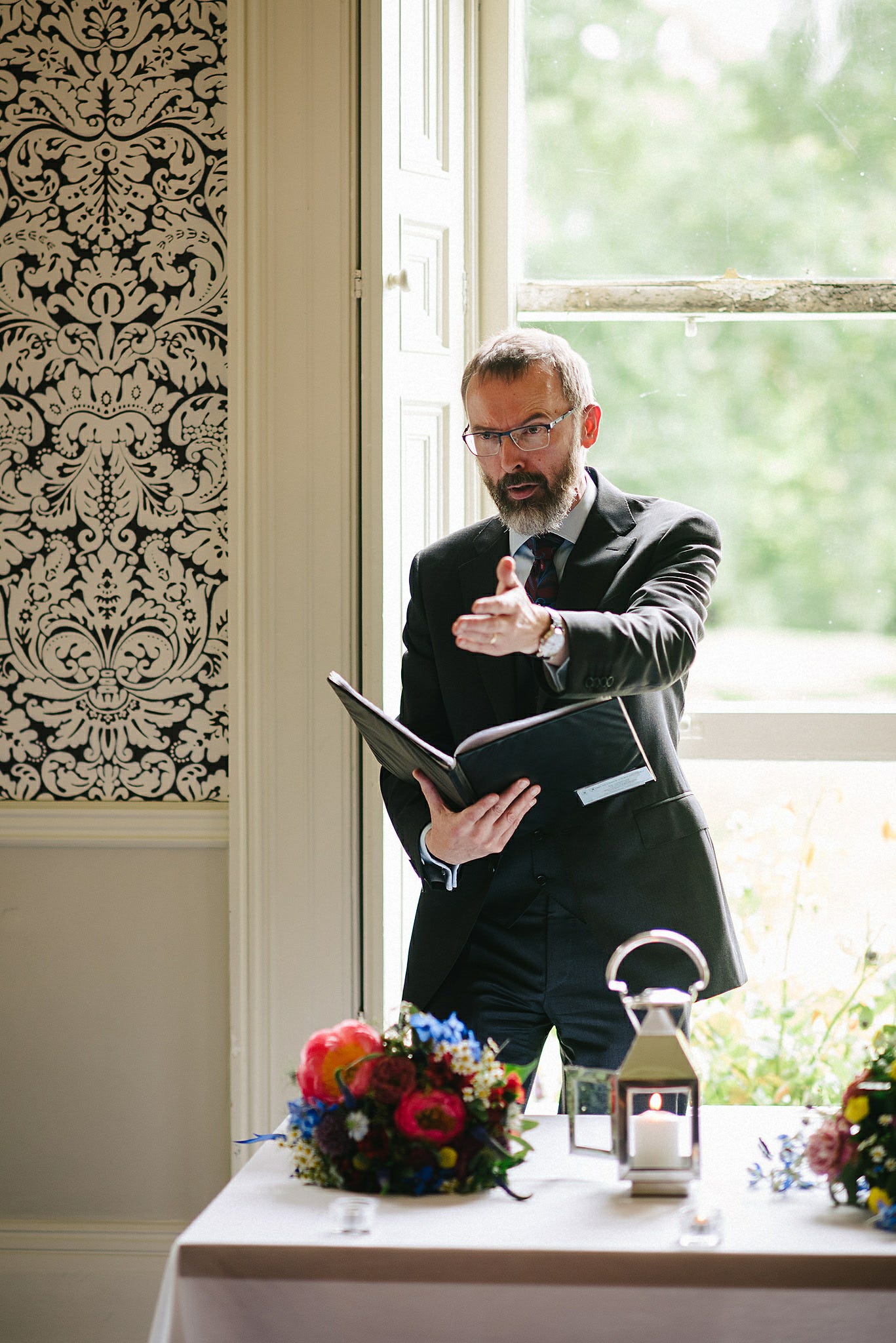 Joe Armstrong conducting a wedding ceremony