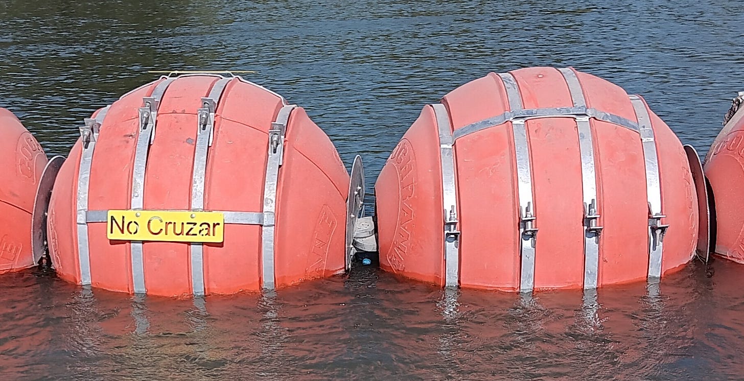 Up-close look at Gov. Greg Abbott's floating wall in the Rio Grande | TPR