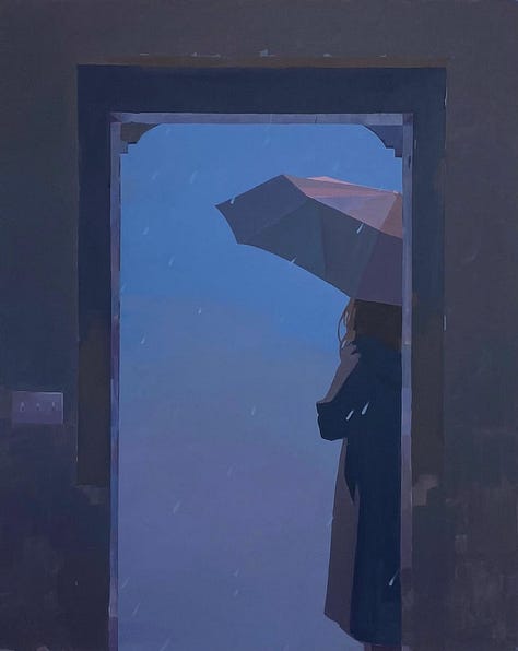 Contemporary art oil painting by Michelle Paterok from At Dusk series, neuroaesthetics analysis by The Paragone