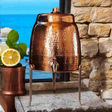 Sertodo Niagara Ayurvedic Copper Water Dispenser 2 Gallon / 7.57 Liter With Stand  Combo