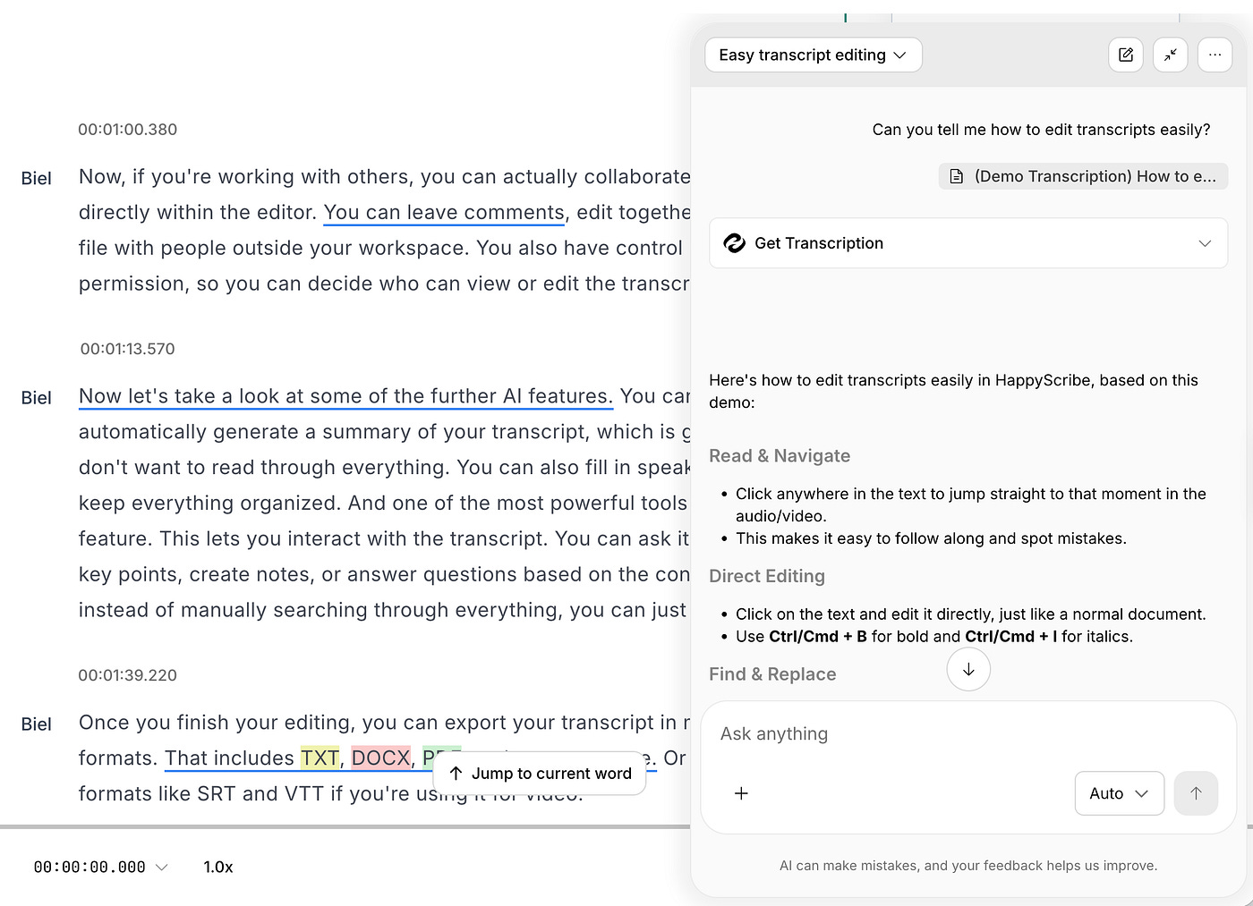 HappyScribe AI chat assistant. Image by Jim Clyde Monge HappyScribe AI chat assistant. Image by Jim Clyde Monge