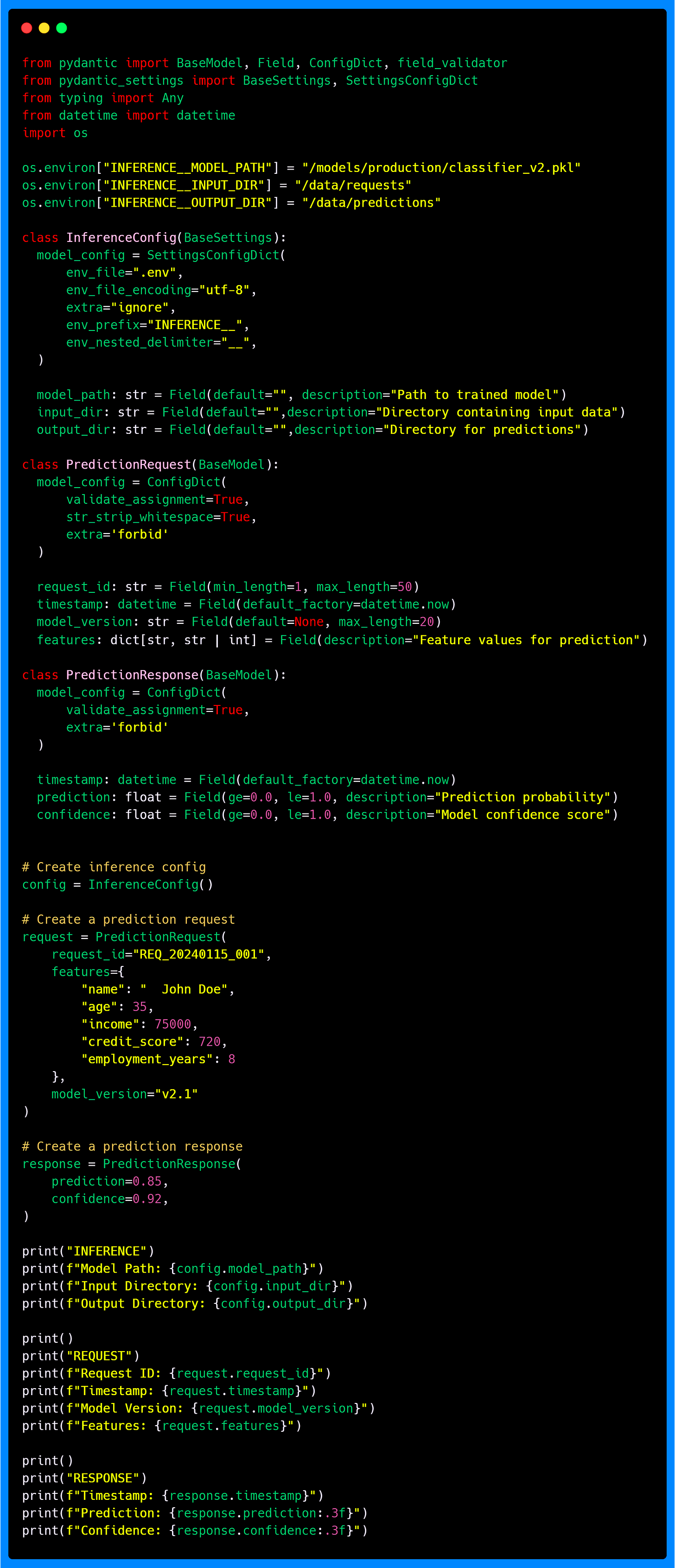 ConfigDict, Field, and SettingsConfigDict Validation ConfigDict, Field, and SettingsConfigDict Validation