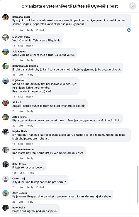 1/2: Fotografi që dokumentojnë fushatën e dhunës verbale të nxitur nga Organizata e Veteranëve të Luftës