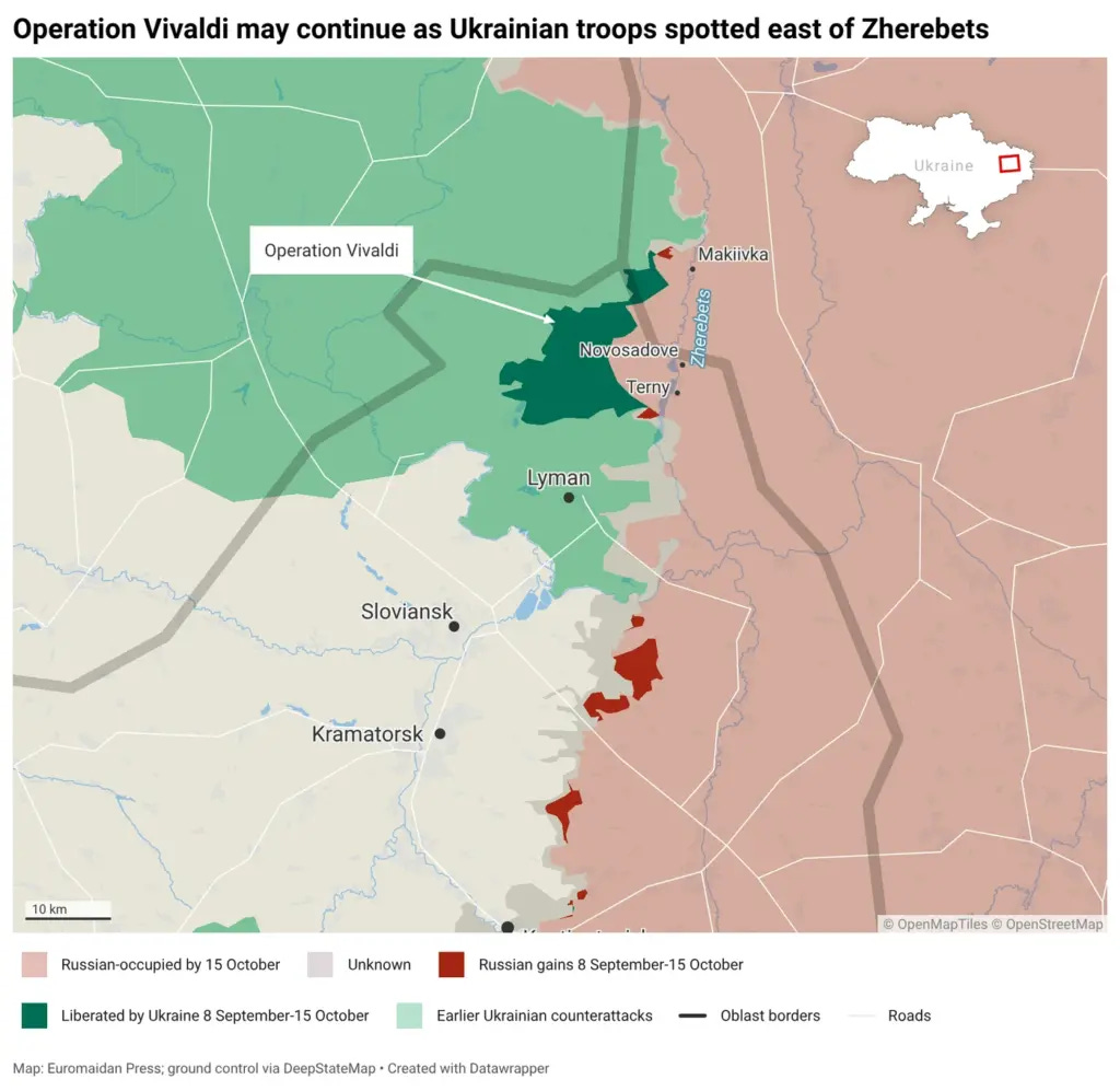 Operation Vivaldi may continue as Ukrainian troops spotted east of Zherebets Operation Vivaldi may continue as Ukrainian troops spotted east of Zherebets