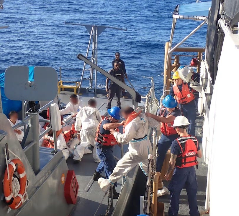 The US Coast Guard turned the 21 illegal aliens over to the Dominican Republic’s navy on Monday, April 20, 2026. 