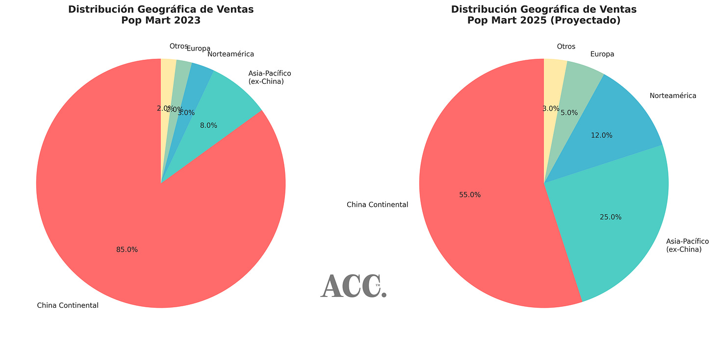 Gráfico de distribución geográfica de ventas Gráfico de distribución geográfica de ventas