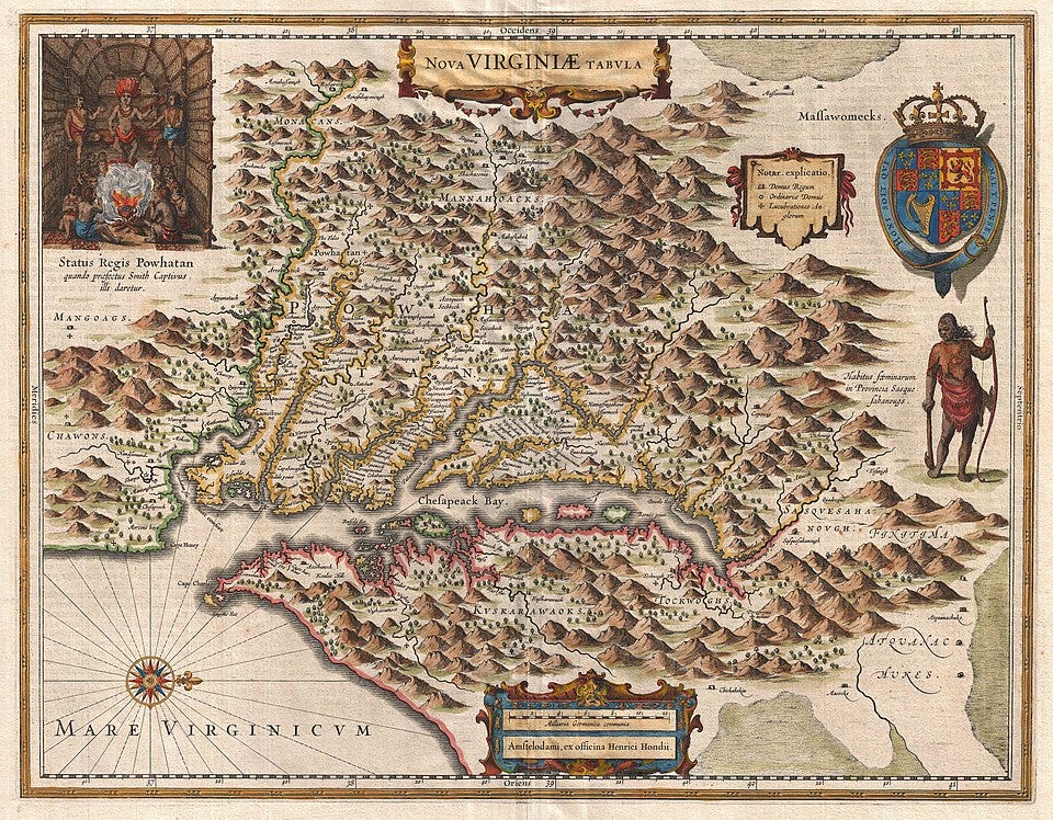 File:1630 Hondius Map of Virginia and the Chesapeake - Geographicus - NovaVirginiaeTabula-hondius-1630.jpg