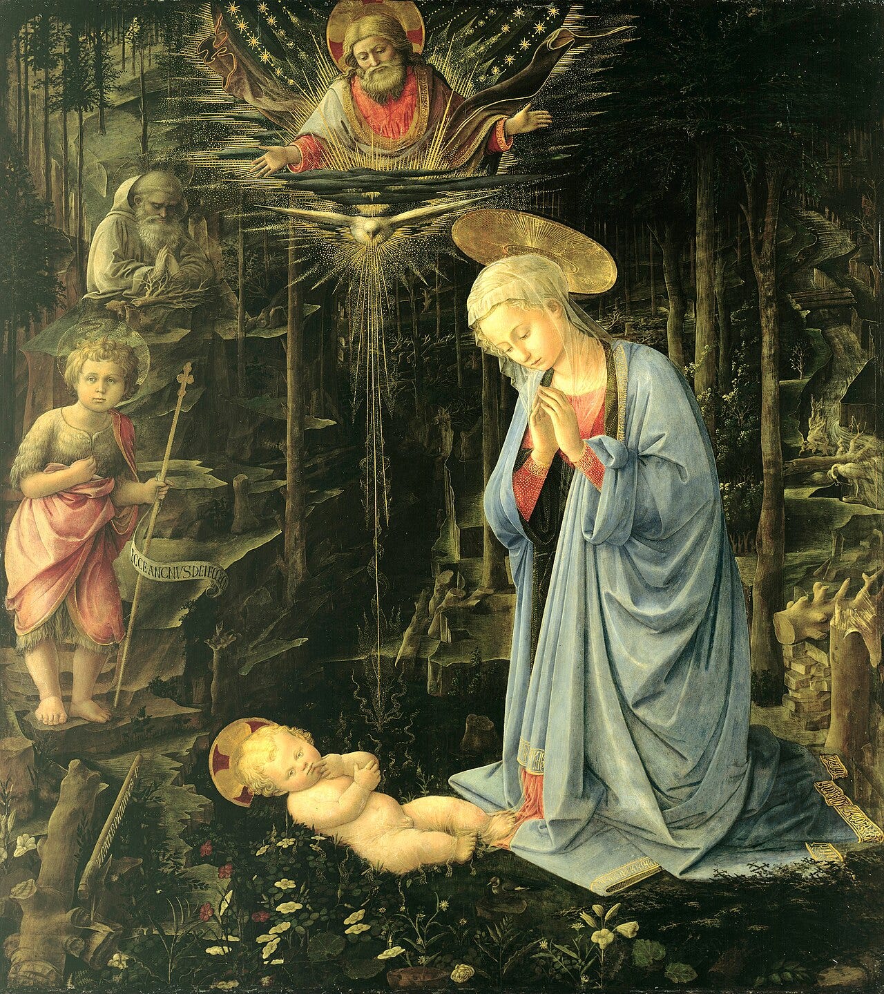 Adoration in the Forest by Filippo Lippi