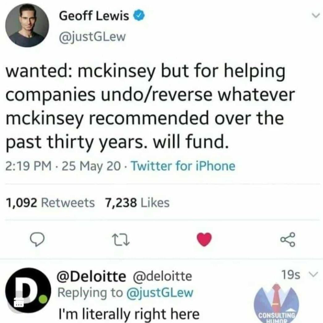 Meme of the day... Is this for real though? : r/consulting