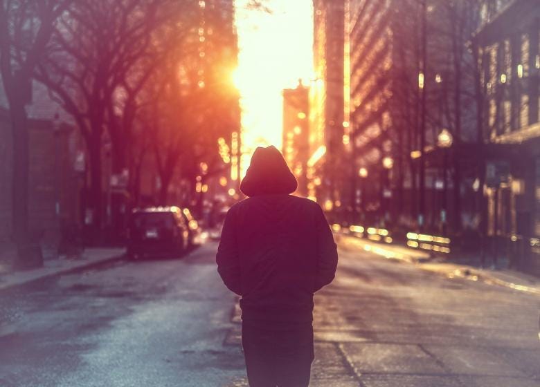 Free stock image of Man Walking Alone on City Street created by Jack Moreh