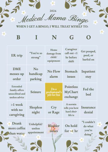Medical Motherhood Bingo!