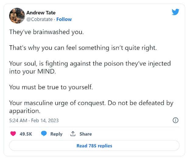 Andrew Tate tweet