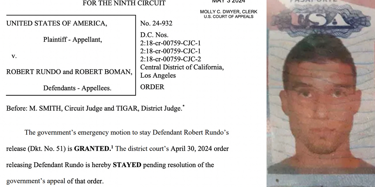9th Circuit stays Judge Carney's bail order for Robert Rundo four hours after request