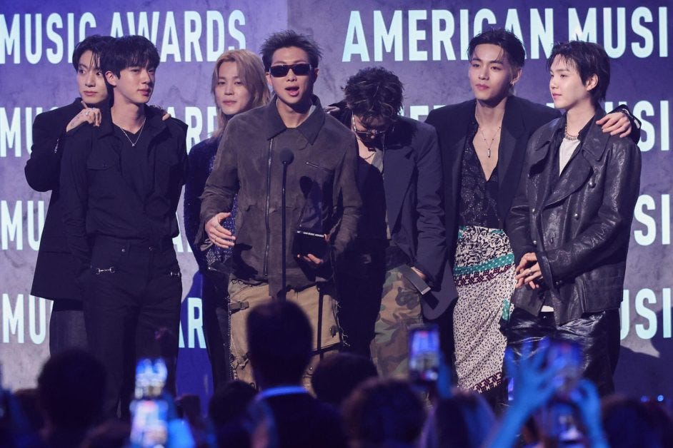 BTS Wins Artist of the Year at 2026 AMAs; Taylor Swift Goes 0-8