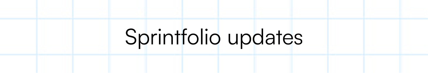 sprintfolio updates