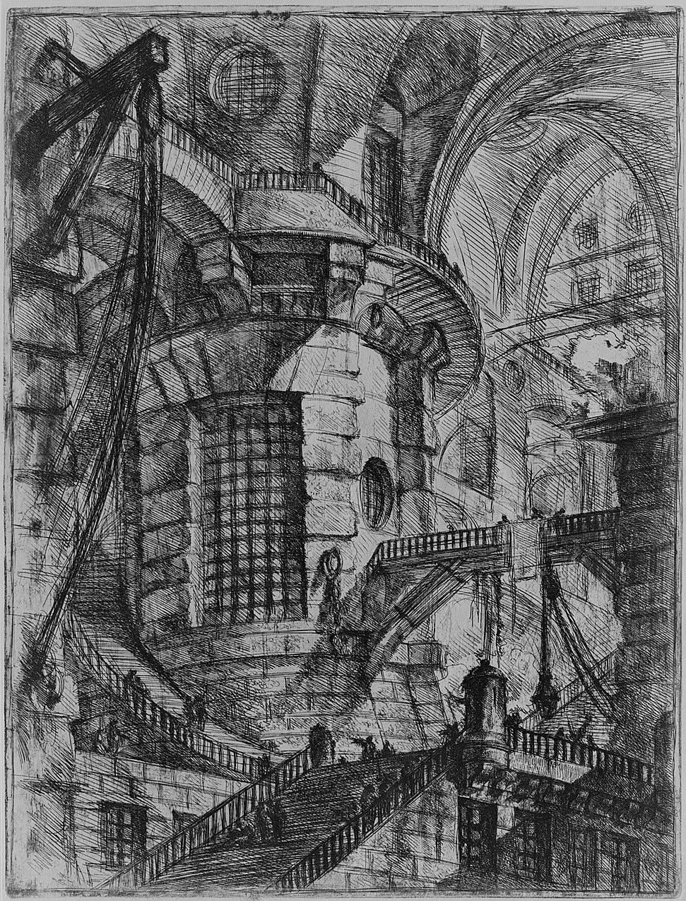Impossible prison staircases etching Impossible prison staircases etching