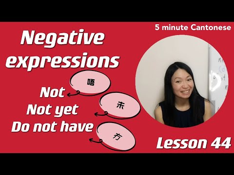 Cantonese Lesson 44: Negative expressions (Not-唔，Not yet-未，Do not  have-冇）#learncantonese - YouTube