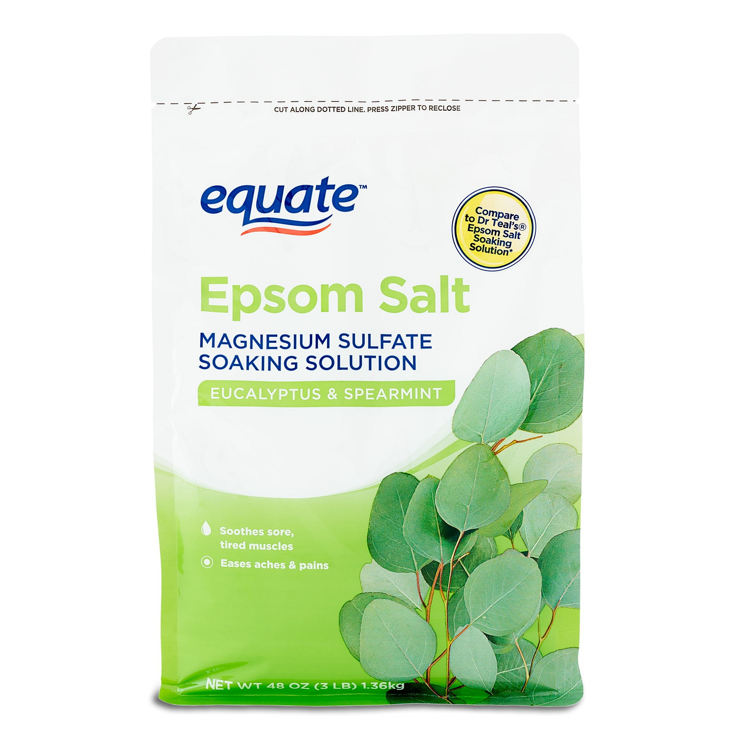 Equate Epsom Salt Bath Soak, Eucalyptus & Spearmint, 3 lb, Relaxing Foot  Soak HSA/FSA Eligible - Walmart.com