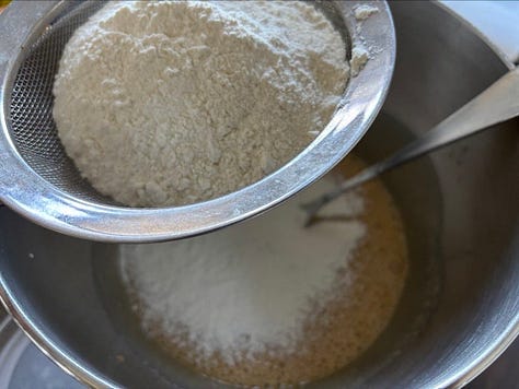 Several steps to a chocolate cake
