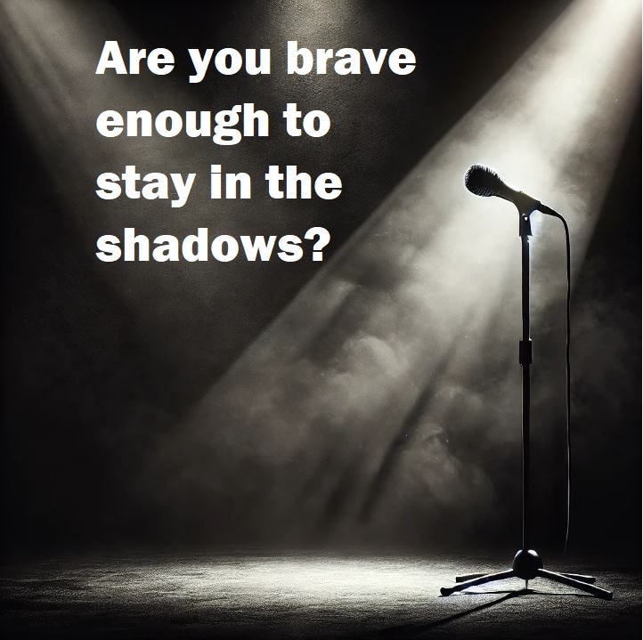 microphone with spotlight - mentor mike newsletter on substack