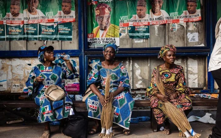 Supporters during a campaign rally for Bola Tinubu, presidential candidate for the All Progressive Congress (APC), in Lagos - Benson Ibeaubuchi/Bloomberg Supporters during a campaign rally for Bola Tinubu, presidential candidate for the All Progressive Congress (APC), in Lagos - Benson Ibeaubuchi/Bloomberg