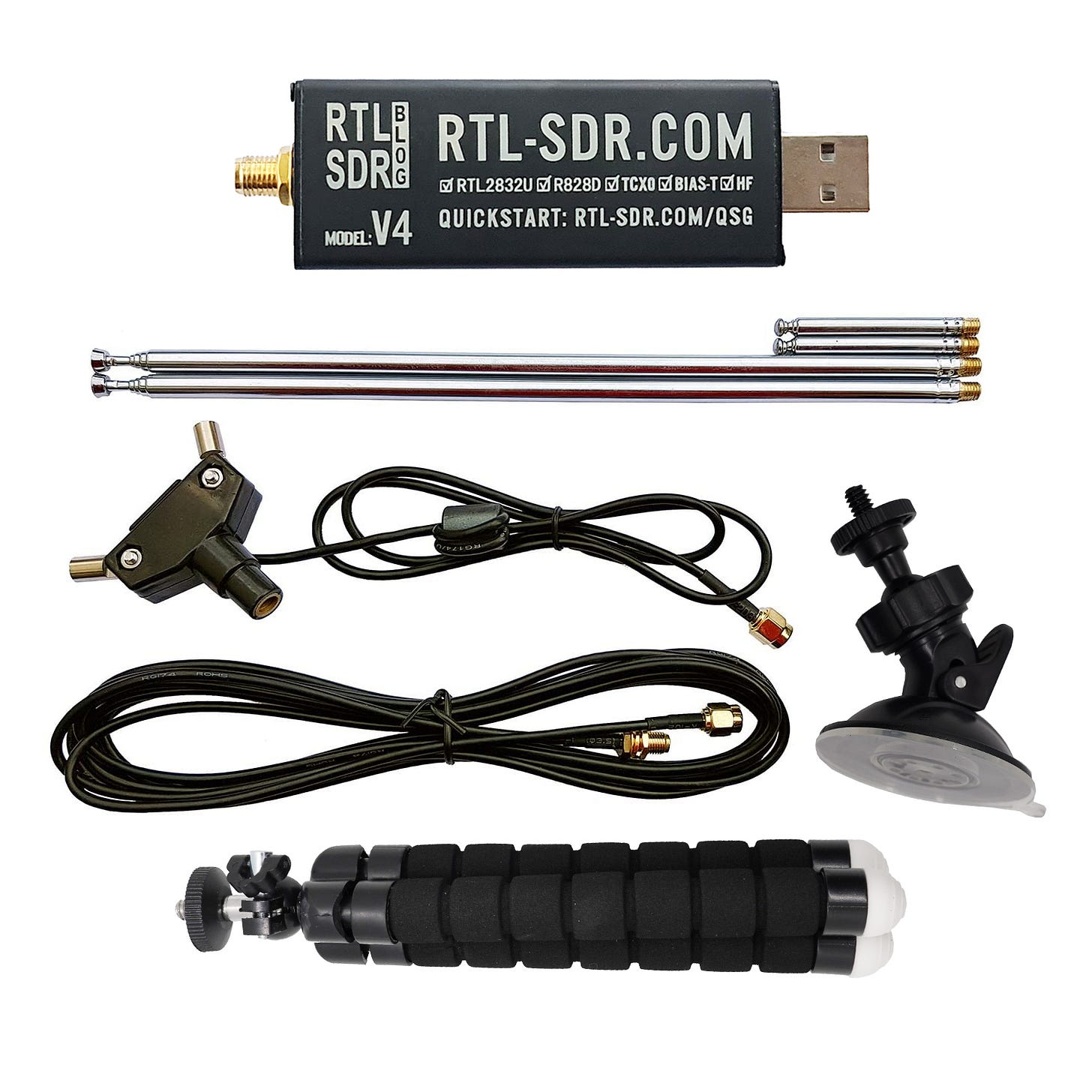 RTL-SDR Blog RTL SDR V4 R828D RTL2832U 1PPM TCXO SMA RTLSDR Software Defined Radio with ...