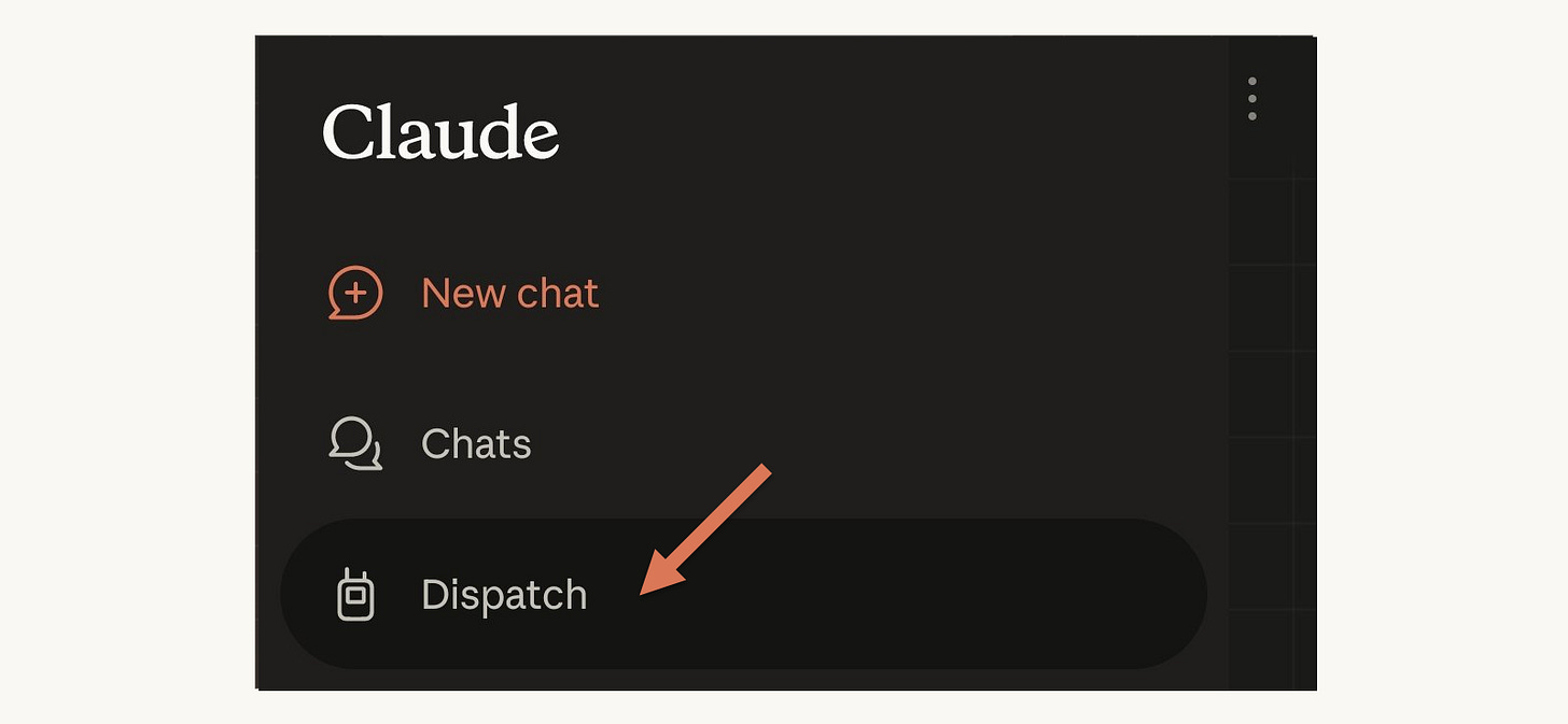 How to open Dispatch in the Claude mobile app