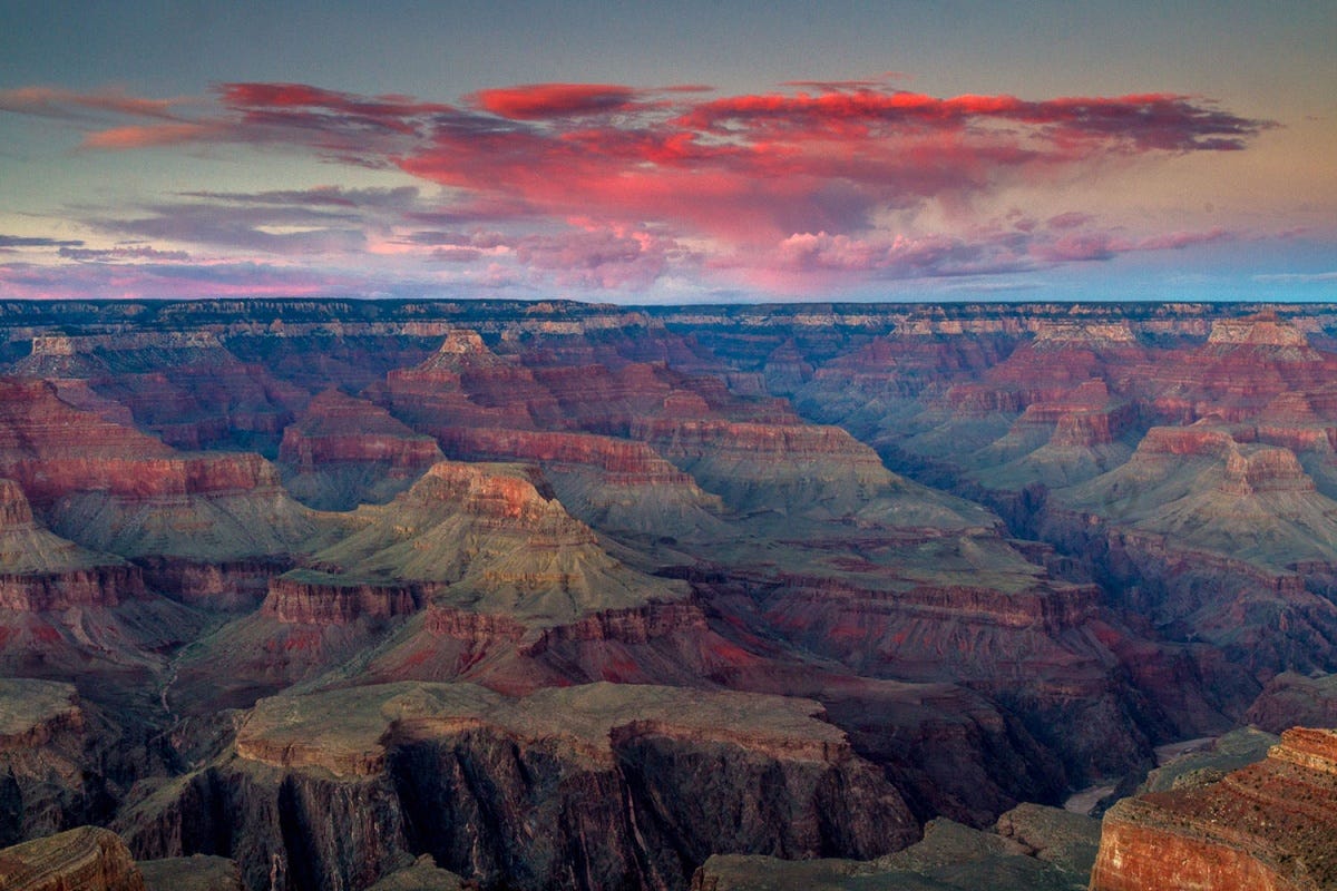 Red and purple sunset at grand canyon Red and purple sunset at grand canyon