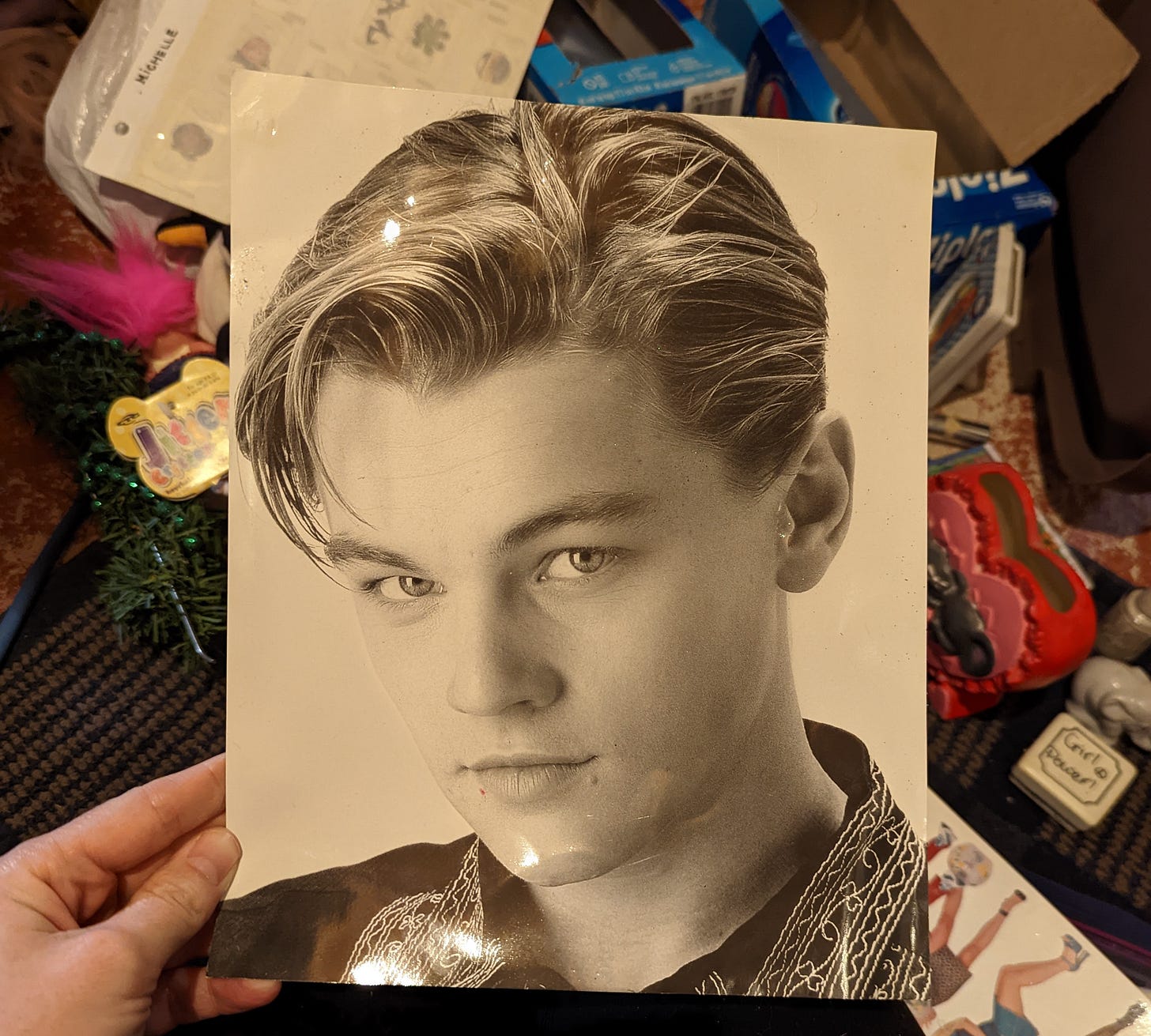 An image of a vintage poster of teenage Leonardo DiCaprio