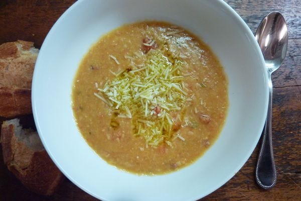 soup dished up