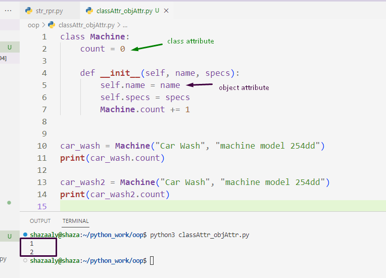 Class attributes, on the other hand, are shared by all instances of a class. They are defined directly in the class, outside of any method. Class attributes, on the other hand, are shared by all instances of a class. They are defined directly in the class, outside of any method.