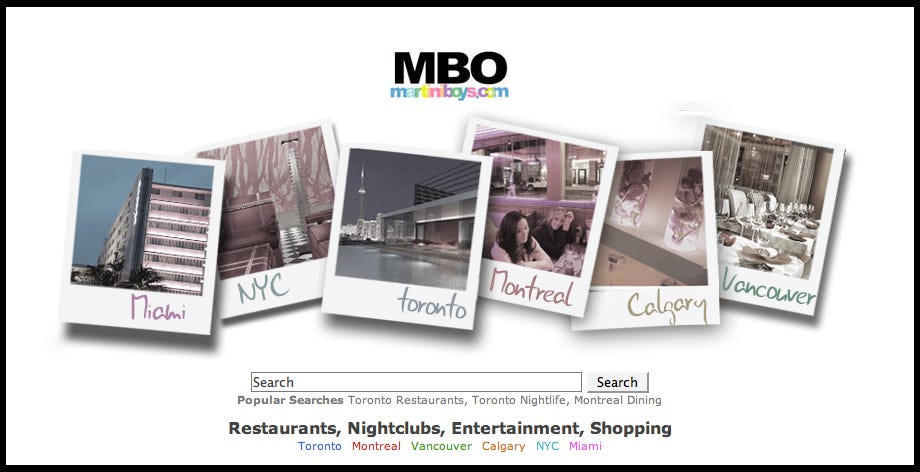 Martini Boys website