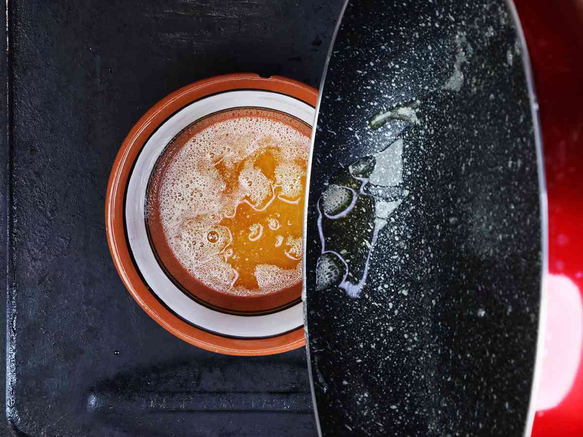 Pouring Butter into Bowl